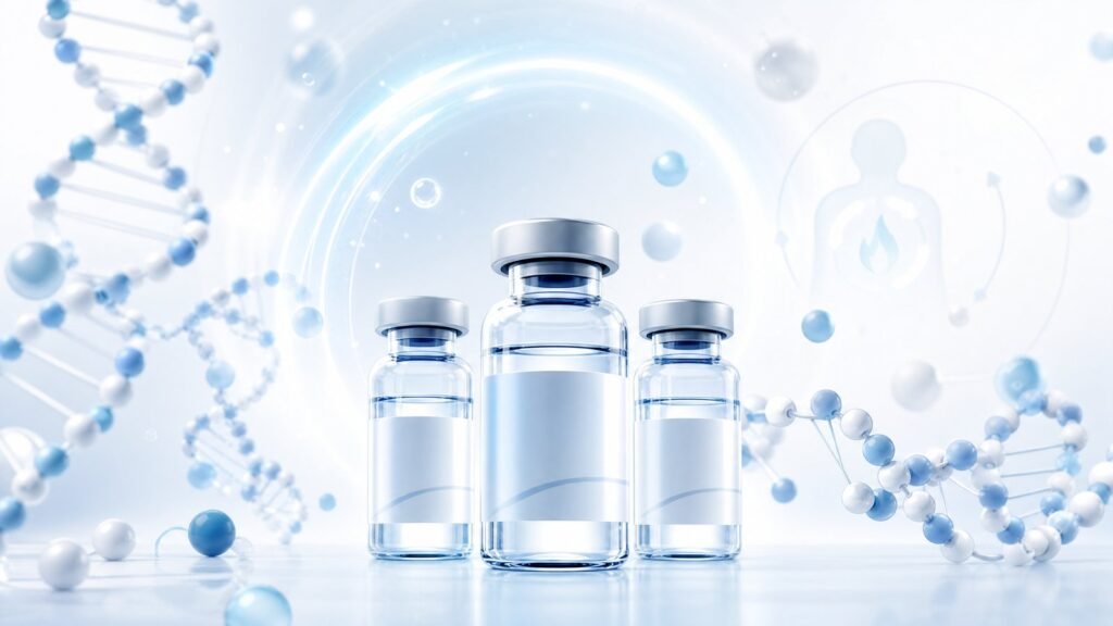 GLP-1 Forschungspeptide retatrutide semaglutide tirzepatide Stoffwechsel-Konzept